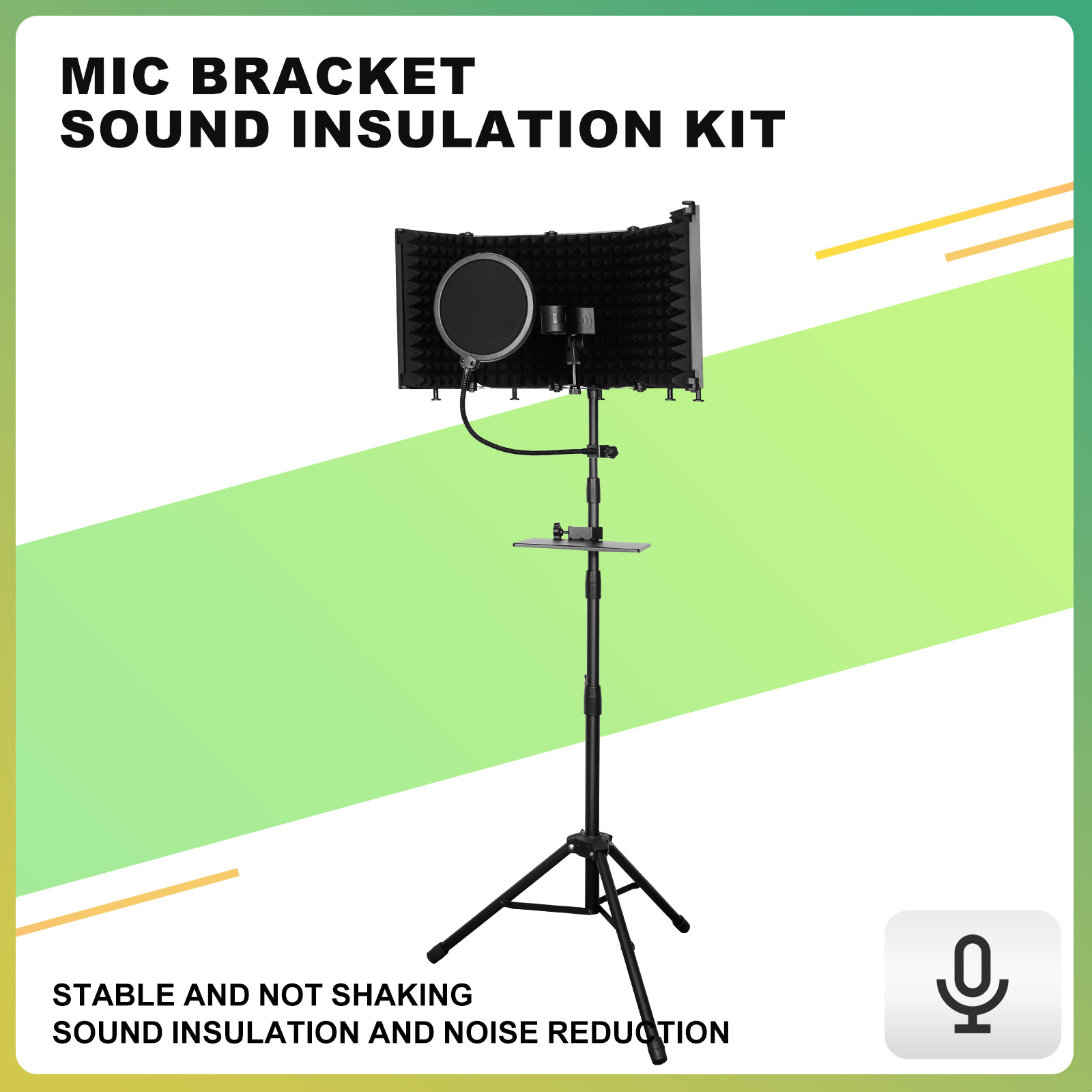 Recording Pop Filter - Ayarlanabilir Yükseklikli Tripod Standlı Stüdyo Mikrofon