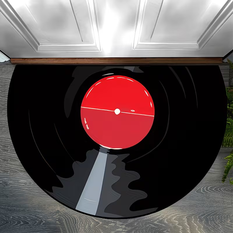 Audio Music Recorder - Retro vinil plak yarım yuvarlak paspas