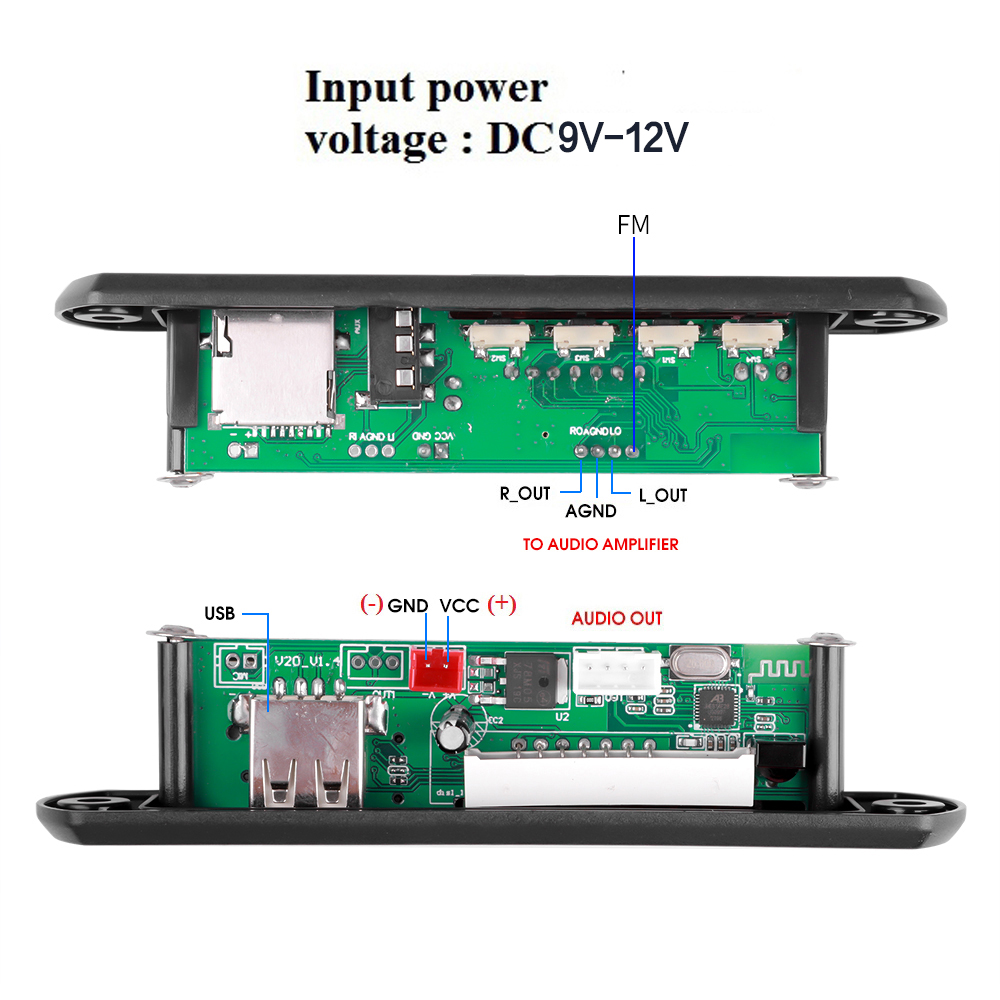 1-5 adet 9V 12V MP3 WMA dekode - Audio Music Recorder incelemesi ve fiyatı